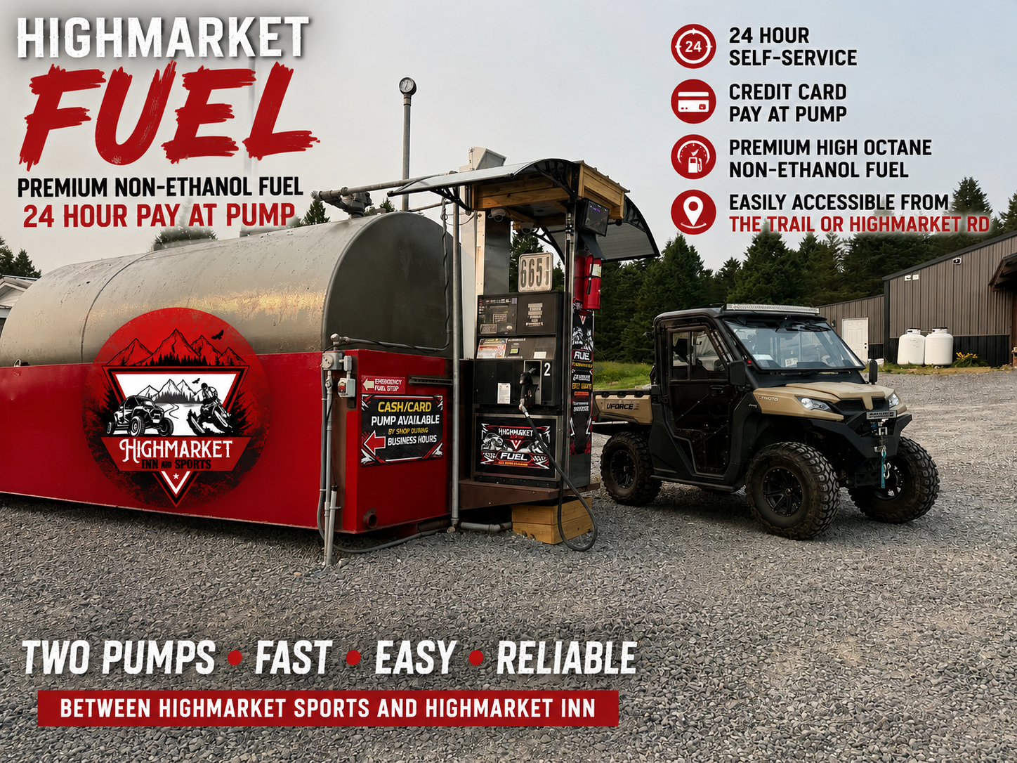 Snowmobile fuel station